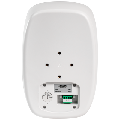 Parte traseira de altifalante branco DSPPA DSP6050 com conectores e seletor