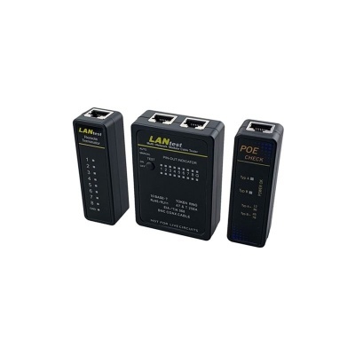 Conjunto de testadores LANtest para cabos de rede modulares preto com conectores RJ45