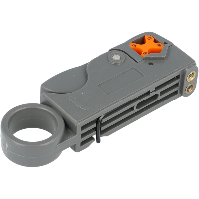 ferramenta plástica cinzenta com peça amarela e orifício circular