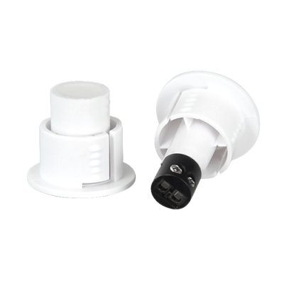 Sensores brancos com base circular em fundo branco