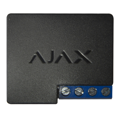 Módulo eletrónico preto AJAX com parafusos numa barra azul