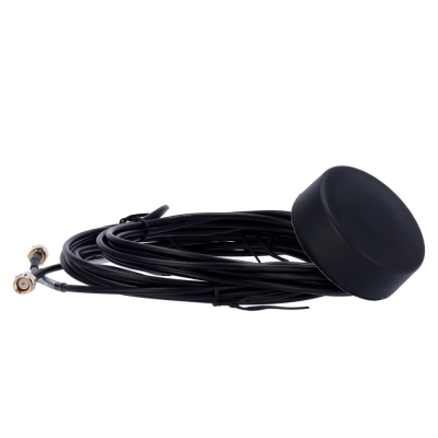 Antena circular preta com cabo longo