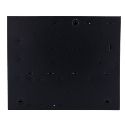 Painel traseiro preto com orifícios de montagem