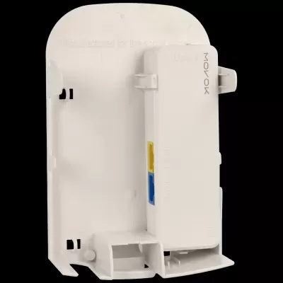 Dispositivo eletrónico branco MOVOLK com duas portas coloridas em base plástica branca