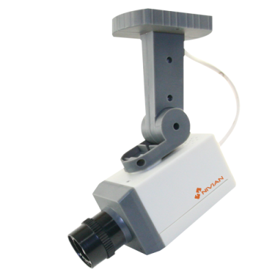 Câmara de segurança com suporte ajustável e lente preta