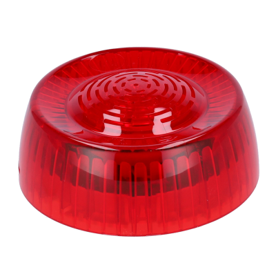 Alarme sonoro redondo vermelho de plástico com design texturizado