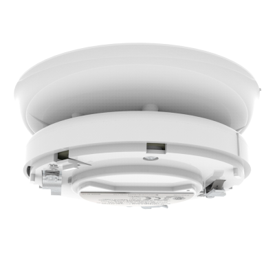 Detector de fumo branco visto de baixo