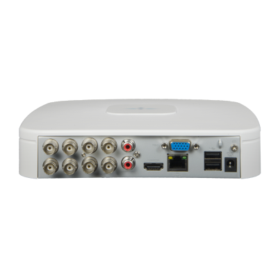 Equipamento eletrónico branco com múltiplas portas na parte traseira