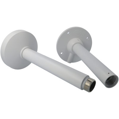 Suportes de parede metálicos brancos com extremidades roscadas