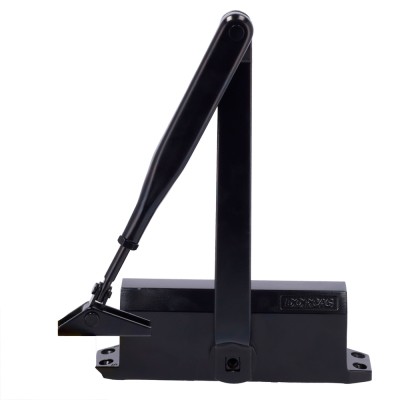 Fechadura de porta hidráulica preta com alavanca larga