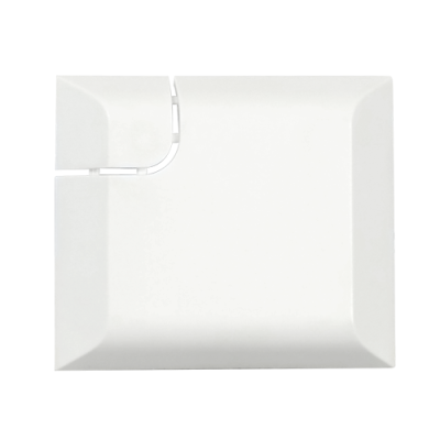 Sensor branco retangular com linhas pretas sinuosas no canto superior esquerdo