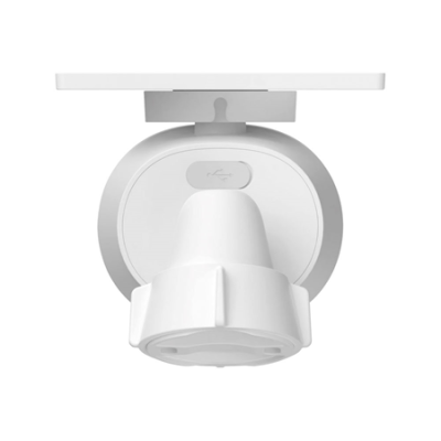 Luz de tecto branca com suporte redondo e símbolo USB
