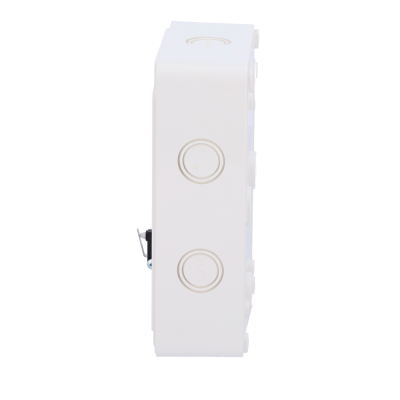 Caixa elétrica branca com tampas circulares M16/20