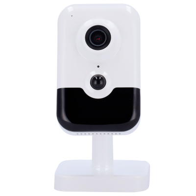 Câmara de vigilância branca e preta com base