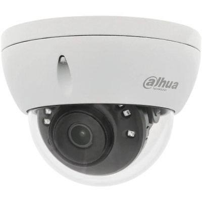 Câmara de segurança dome branca com proteção de cúpula e logótipo Dahua