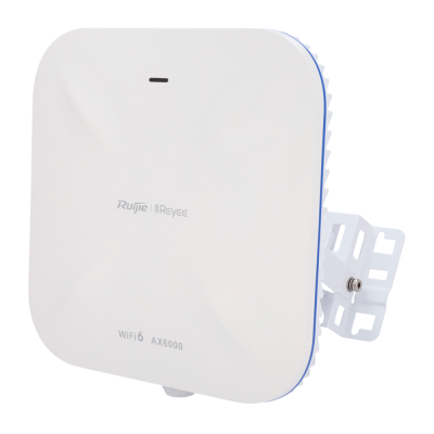 Ponto de acesso sem fios branco Ruijie Reyee WiFi 6 AX6000 com suporte metálico