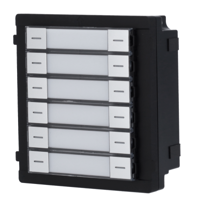 Painel elétrico preto com seis interruptores brancos