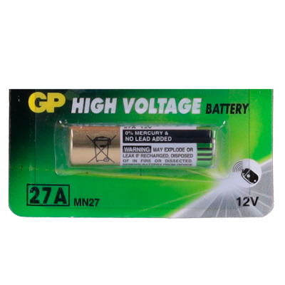 Pilha alcalina GP High Voltage 27A MN27 12V em embalagem verde