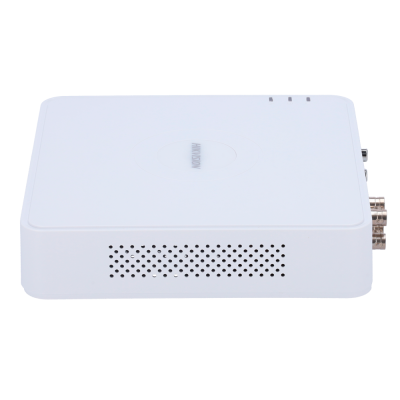 Dispositivo electrónico branco da marca HIKVISION com LEDs e portas laterais