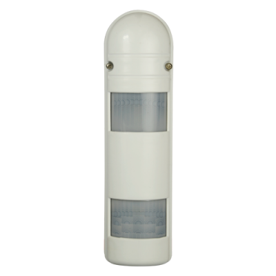 Sensor de movimento branco com duas janelas translúcidas