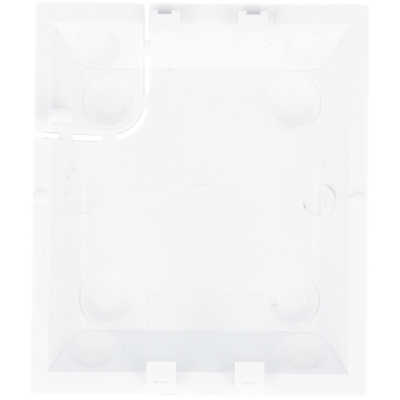 Caixa elétrica de parede quadrada branca com canto partido e código B1