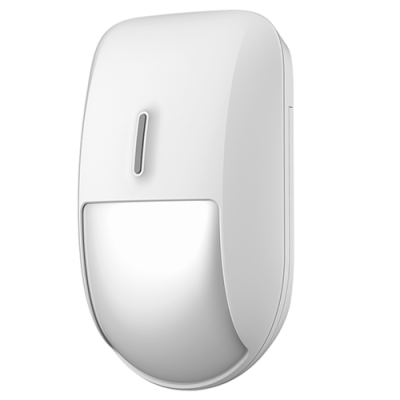 Sensor de movimento branco com design moderno e superfície curva