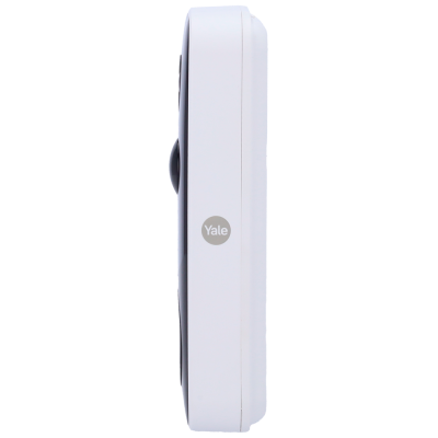 Dispositivo branco com lente e logótipo Yale