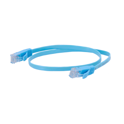 Cabo de rede Ethernet azul plano com conectores RJ45