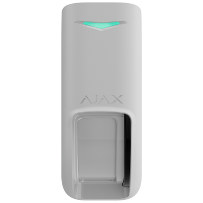 Sensor de segurança branco AJAX com luz LED verde