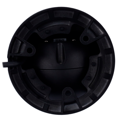 Base preta circular com orifícios e cabo lateral