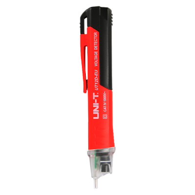 Detector de voltagem UNI-T UT12D-EU vermelho e preto com ponta metálica.