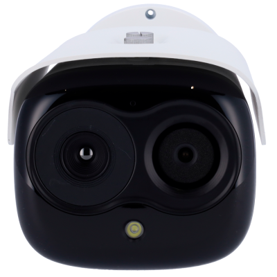 Câmara de segurança branca com duas lentes pretas