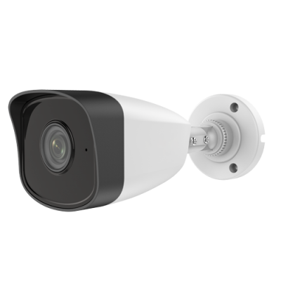 Câmara de vigilância externa branca e preta com suporte ajustável