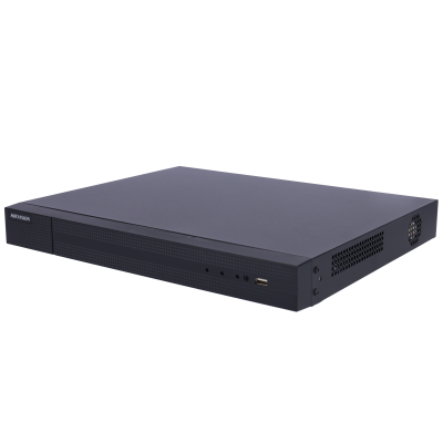 Gravador vídeo digital preto Hikvision com entradas USB e ventoinha lateral