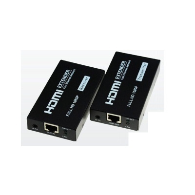 Dispositivos HDMI Extender Full HD 1080P preto Receiver e Transmitter com portas RJ45