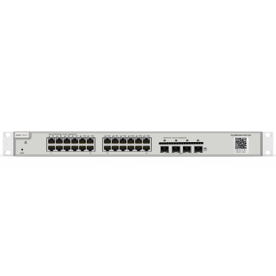 Switch de rede Cisco cinza com várias portas Ethernet e SFP
