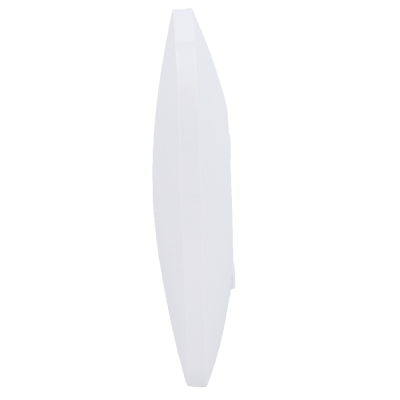 Prato oval branco de papel visto de lado