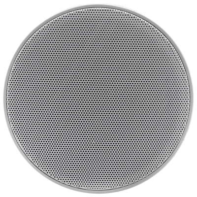 Coluna portátil redonda cinzenta com grelha perfurada