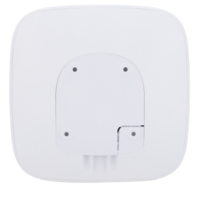 Tomada elétrica branca quadrada com três pinos