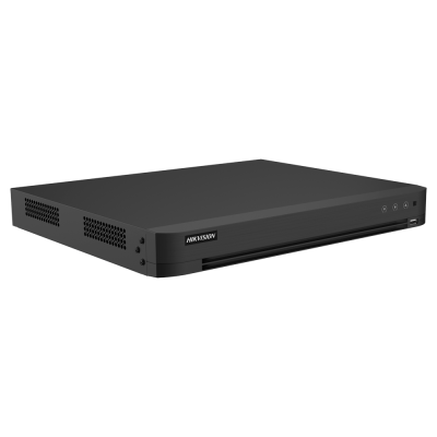 Leitor de DVR preto HIKVISION com entrada USB e botões