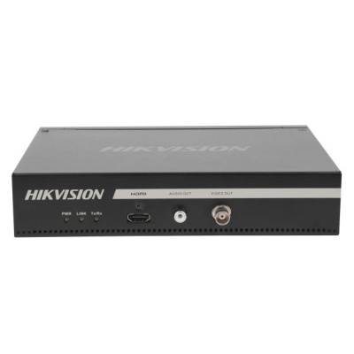 Dispositivo electrónico preto HIKVISION com conectores e indicadores LED