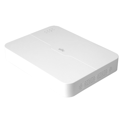 Aparelho eletrônico branco retangular com ventilação lateral e texto 'univ' no topo