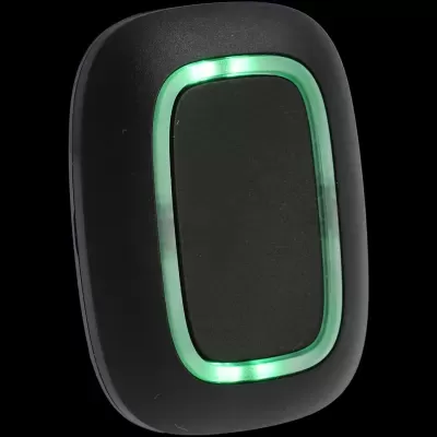 Leitor biométrico preto com luz verde