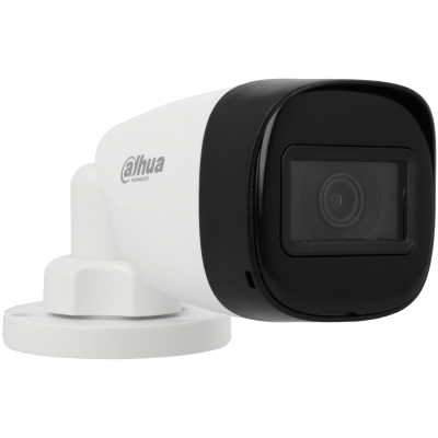 Câmara de vigilância bullet Dahua branca e preta com suporte