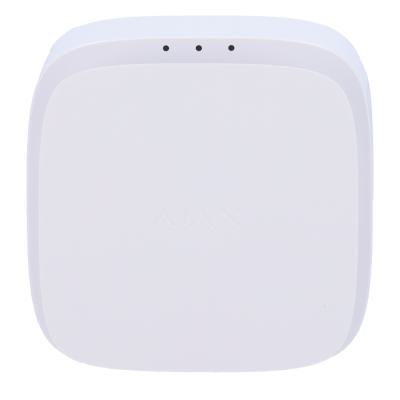 Sensor branco quadrado com cantos arredondados e texto Ajax