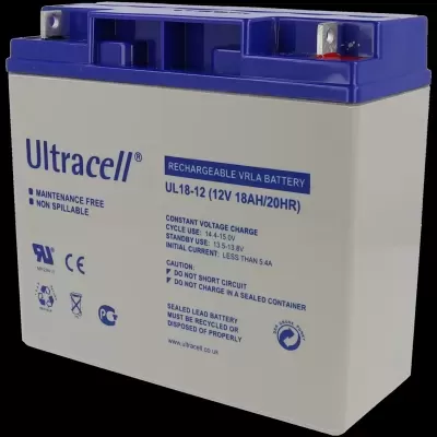 Bateria recarregável Ultracell VRLA cinza com tampa azul