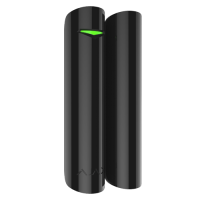 Dispositivos eletrónicos cilíndricos pretos com indicador luminoso verde