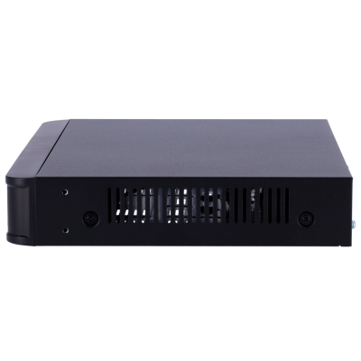 Dispositivo electrónico preto com grelha de ventilação lateral