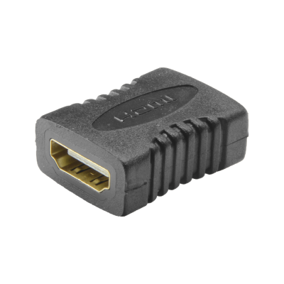 Adaptador HDMI fêmea preto com contacto dourado