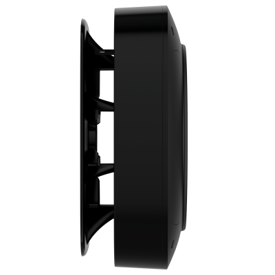 Altifalante preto lateral em fundo branco